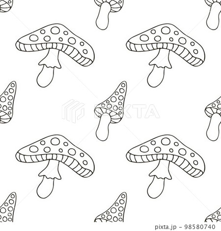 Autumn mood. Illustration in hand draw style. Seamless pattern 98580740