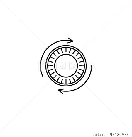 Vector coin line icon. Coin rotation. Money...のイラスト素材 [98580978] - PIXTA