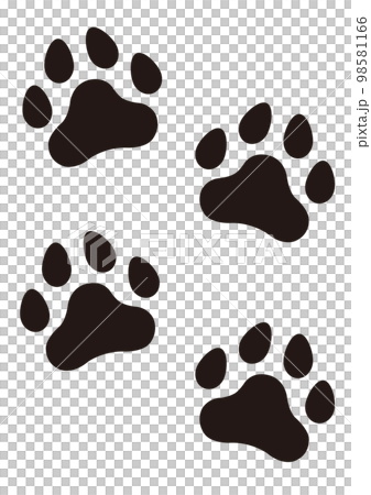 Illustration of cat footprints Illustration of cat footprints 98581166