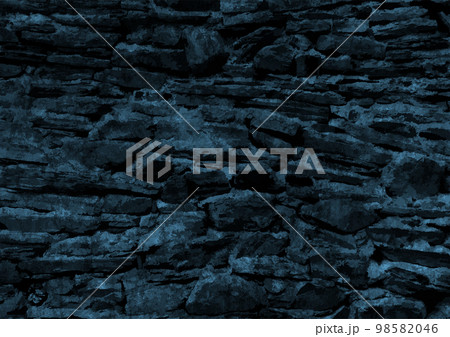 Ancient dark blue stone wall grunge texture background 98582046