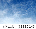 ひつじ雲風の空の背景 上空 98582143