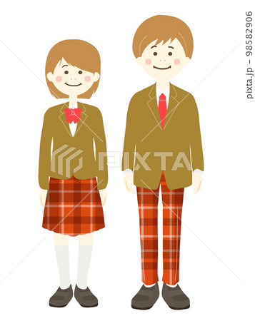 男子学生と女子学生の全身 98582906