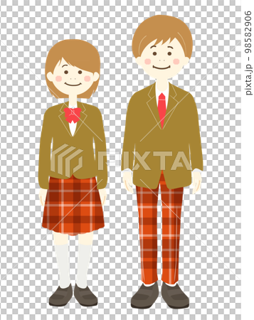 男子学生と女子学生の全身 98582906