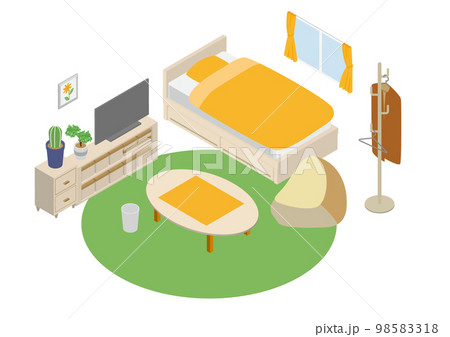 アイソメトリックな1人部屋　一人暮らし 98583318