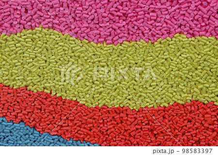 The background of multi color pigment material for injection process. 98583397