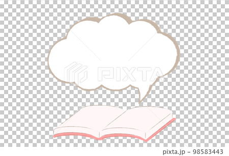 開いた本とふきだし　読書のイメージ 98583443