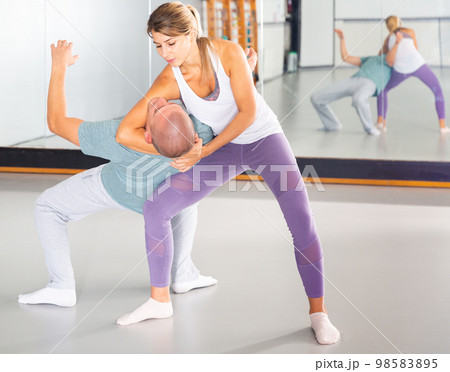 Active girl training captures on self-defense course Active girl training captures on self-defense course 98583895