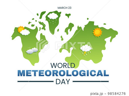 World Meteorological Day Illustration with Meteorology Science and Researching Weather in Flat Cartoon Hand Drawn for Landing Page Templates 98584276