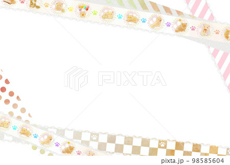 イラスト素材:かわいいテープ風フレーム 98585604