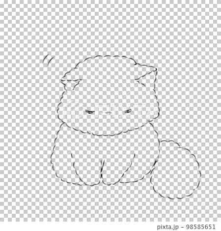 Stock Illustration: Bowing cat (line drawing) Stock Illustration: Bowing cat (line drawing) 98585651