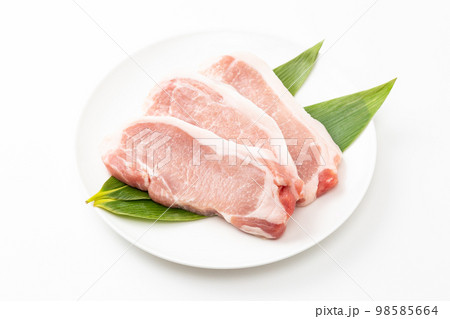 豚ロース肉　白バック 98585664