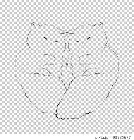 Stock Illustration: A sleeping cat (line drawing) Stock Illustration: A sleeping cat (line drawing) 98585677