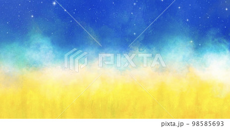 ウクライナの空と麦畑をイメージしたアブストラクトな背景 98585693