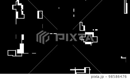 VJ グリッチ ノイズ シンプル 白黒 黒背景 [別Verあり] 98586476