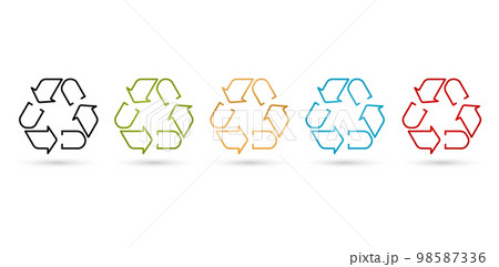 illustration of a recycle outline set Circular arrows for packages label products company or corporate, User interface designs packaging, collages, decks, Collaging and layouts, Website assets buttons illustration of a recycle outline set Circular arrows for packages label products company or corporate, User interface designs packaging, collages, decks, Collaging and layouts, Website assets buttons 98587336