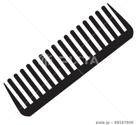 Comb icon on white background. Wide tooth comb sign. Hairbrush black symbol. flat style.  98587606