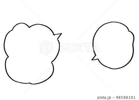 いろんな手描き吹き出し セット いろんな手描き吹き出し セット 98588101