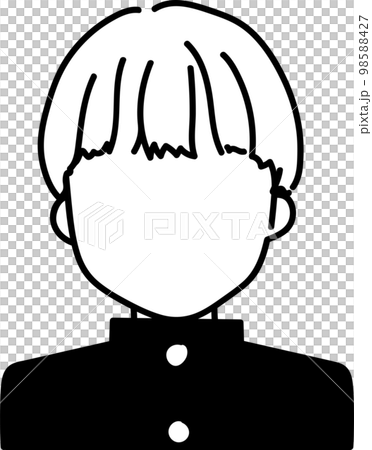 Mushroom hair male student icon faceless Mushroom hair male student icon faceless 98588427