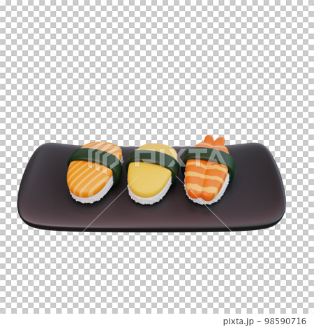3d illustration of asian food sushi 3d illustration of asian food sushi 98590716