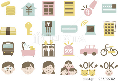 不動産の設備のかわいいアイコンセット 98590782