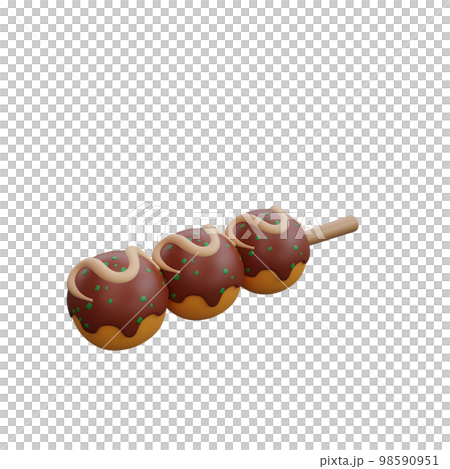 3d illustration of asian food takoyaki, japanese food 3d illustration of asian food takoyaki, japanese food 98590951