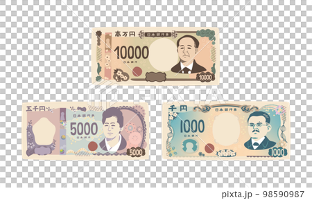 New 1,000 yen, 5,000 yen, and 10,000 yen bills 98590987