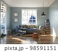 Comfortable sofa in scandinavian modern living room 98591151