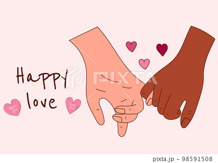 Valentine's Day greeting card with a hand and hearts. Vector illustration 98591508
