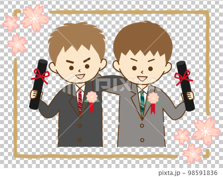 Commemorative photo with graduation certificate in hand ② 98591836