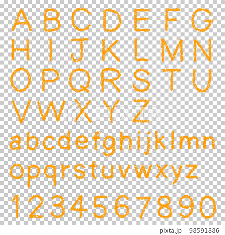 手繪字母和數字的蠟筆材料集 手繪字母和數字的蠟筆材料集 98591886