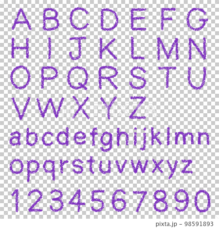 手繪字母和數字的蠟筆材料集 手繪字母和數字的蠟筆材料集 98591893