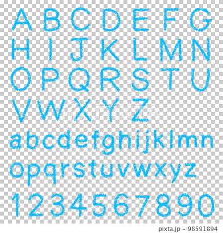 Crayon material set of hand-drawn alphabets and numbers Crayon material set of hand-drawn alphabets and numbers 98591894