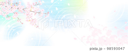 桜の枝と霞がかかったような幻想的な水面 桜の枝と霞がかかったような幻想的な水面 98593047