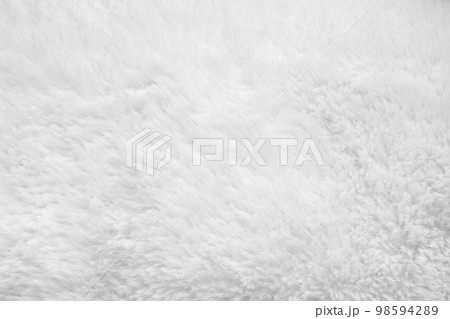 White fluffy fur fabric wool texture background 98594289