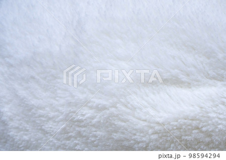 White fluffy fur fabric wool texture background 98594294