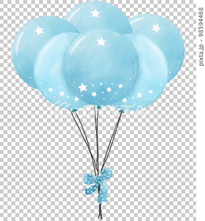 cute watercolour blue round shape balloons with bow ribbon cute watercolour blue round shape balloons with bow ribbon 98594468