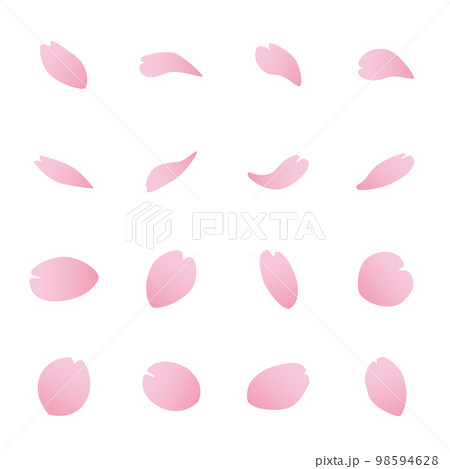桜 さくら 舞う 花びら のイラスト素材 [98594628] - PIXTA