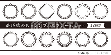 高級感のあるシンプルなフレームセット 12種類 黒 高級感のあるシンプルなフレームセット 12種類 黒 98594896