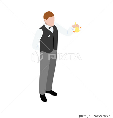 Isometric Butler Illustration 98597057