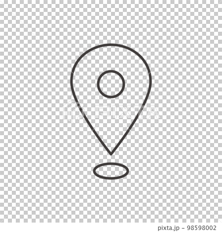 Simple map pin icon line drawing 98598002