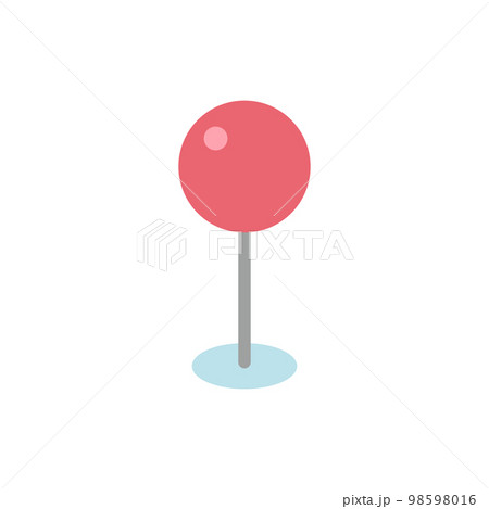 シンプルな球形のマップピンのフラットアイコン　赤色 98598016