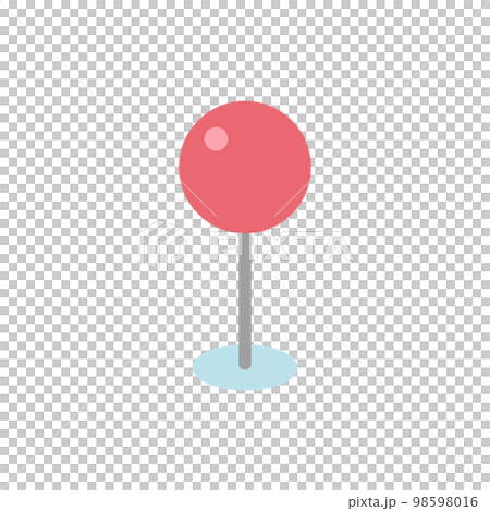 シンプルな球形のマップピンのフラットアイコン　赤色 98598016