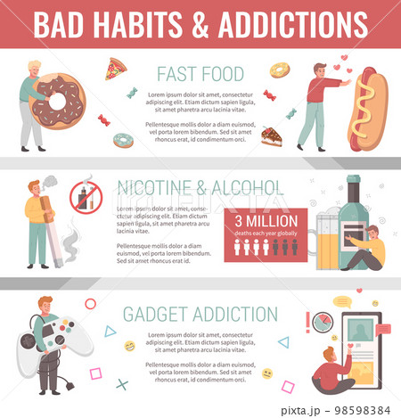 Bad Habits Infographics Set Bad Habits Infographics Set 98598384