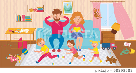 Children Bad Behavior Flat 98598385