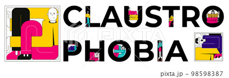 Claustrophobia Text Flat Banner 98598387