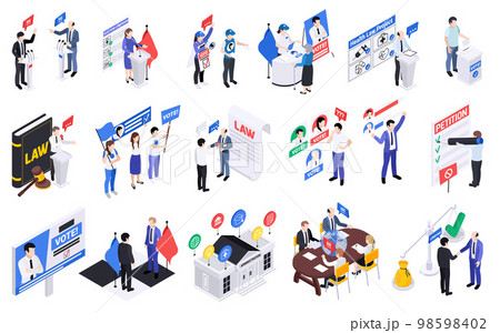 Isometric Politicians Lawmakers Set 98598402