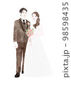 ウェディング　新婚夫婦　ドレス　タキシード 98598435