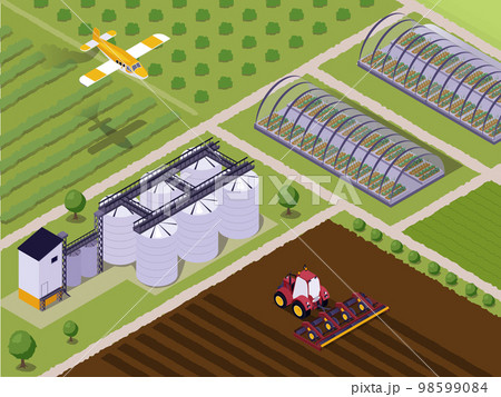 Agricultural Isometric Background 98599084