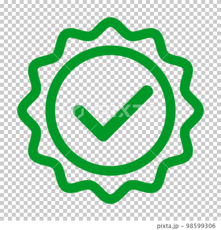 Checkmark authentication badge icon. permit or pass. vector. Checkmark authentication badge icon. permit or pass. vector. 98599306