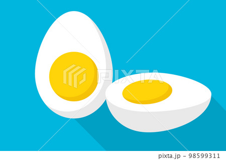 ゆで卵のアイコンと影。ベクター。 ゆで卵のアイコンと影。ベクター。 98599311